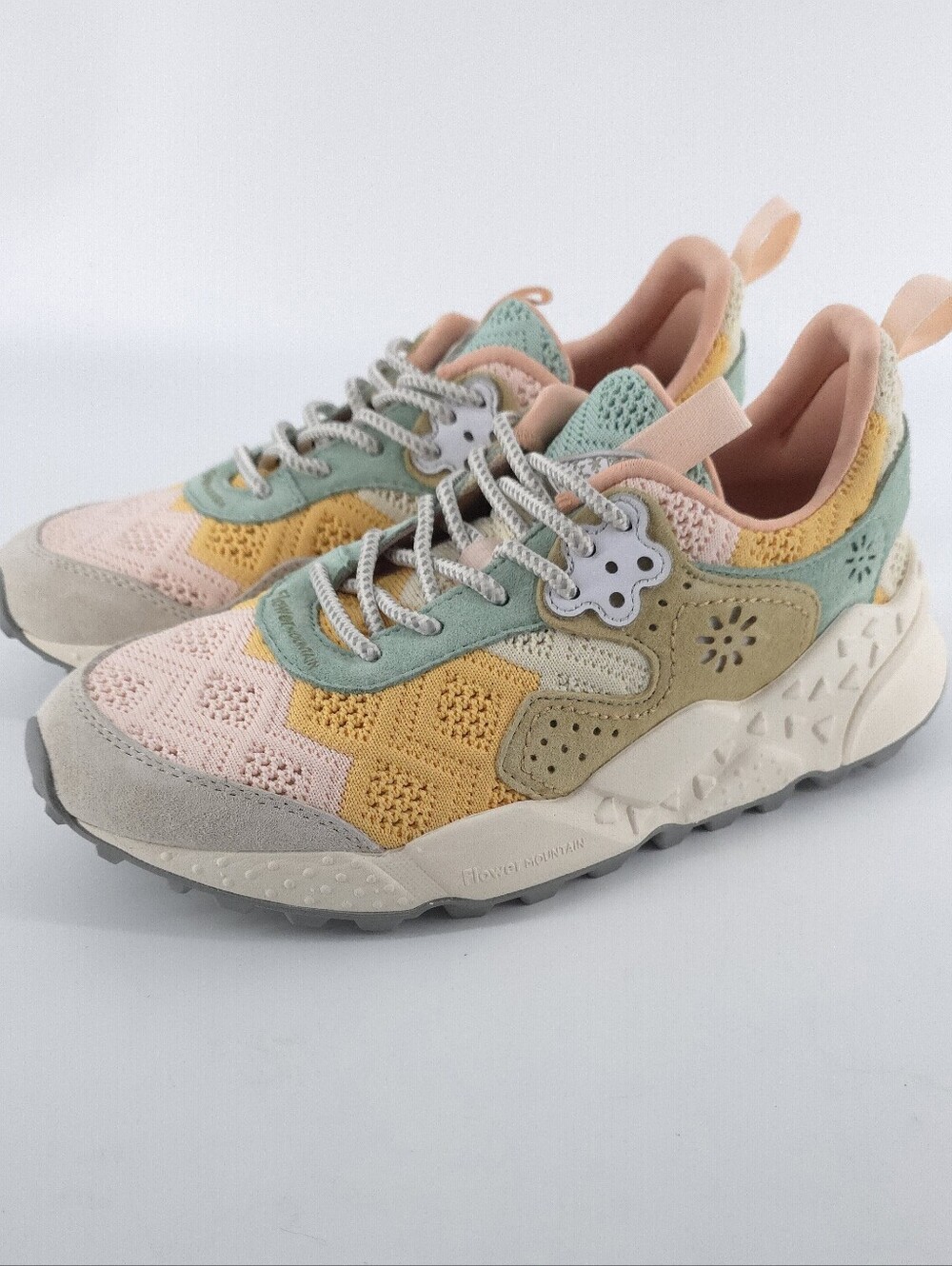 Flower Mountain Kotetsu Sneakers Women's Size 8 Suede Taupe/Green